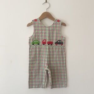 VINTAGE RAGLANDS Plaid Brushed Cotton Car Appliqué Longall